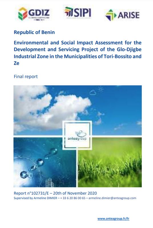 ESIA GDIZ, Arise IIP investment guides and documents